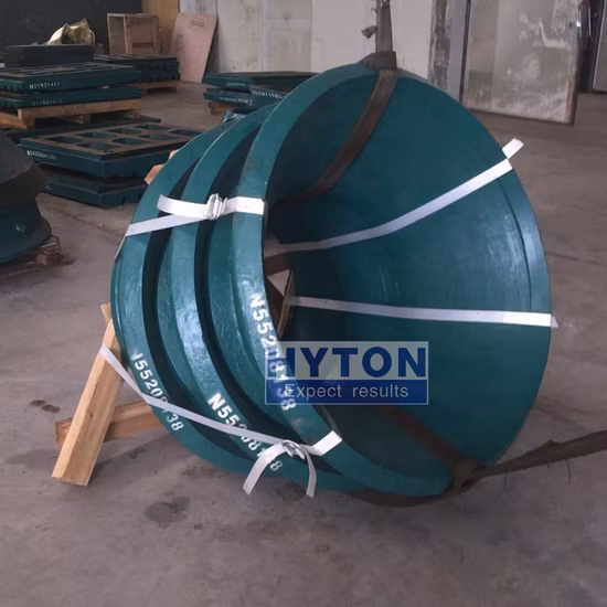 Manto de aço manganês Mn18cr2 e peças fundidas côncavas terno peças sobressalentes de desgaste do britador de cone HP200